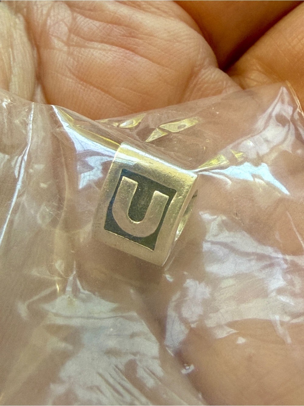 Pandora ALE Sterling Silver Letter U Charm